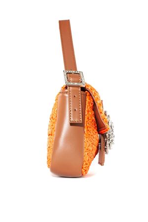 Orange raffia Habibi tote bag GEDEBE | HABIBIORANGE