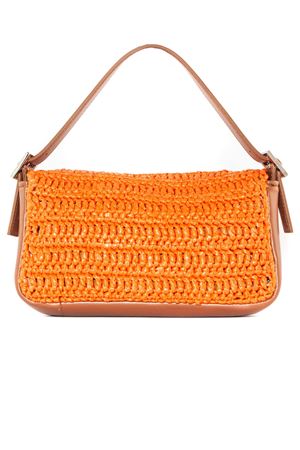 Orange raffia Habibi tote bag GEDEBE | HABIBIORANGE