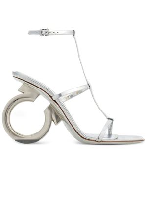 Silver-tone nappa leather sandals FERRAGAMO | 0767757SILVER