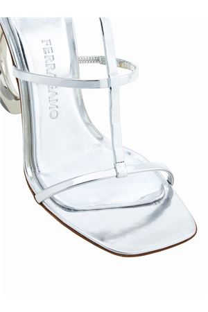 Silver-tone nappa leather sandals FERRAGAMO | 0767757SILVER