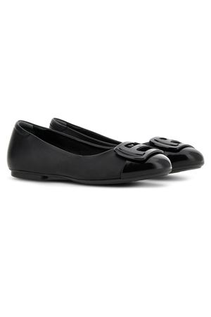 Black Leather Ballerina Shoes HOGAN | HXW6610FH80R3MB999