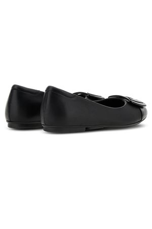 Black Leather Ballerina Shoes HOGAN | HXW6610FH80R3MB999