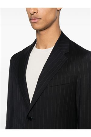 Navy blue woolpinstripe pattern suit LARDINI | EQ148EEQEL62708850