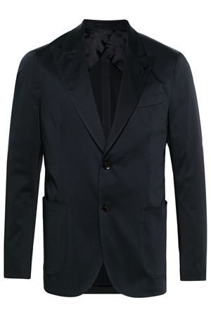 Navy blue stretch-cotton single-breasted blazer LARDINI | EQ688AEEQSK62421850