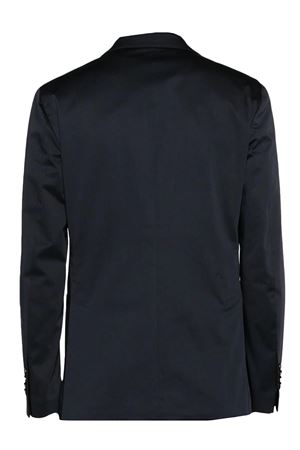 Navy blue stretch-cotton single-breasted blazer LARDINI | EQ688AEEQSK62421850