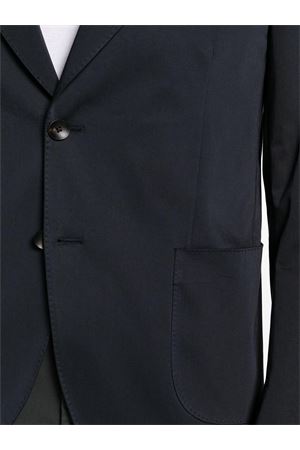 Navy blue stretch-cotton single-breasted blazer LARDINI | EQ688AEEQSK62421850