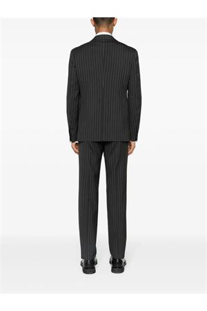 Charcoal grey pinstriped single-breasted wool suit TAGLIATORE | 2SVS26B11520104S3168