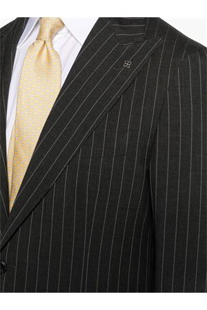 Charcoal grey pinstriped single-breasted wool suit TAGLIATORE | 2SVS26B11520104S3168