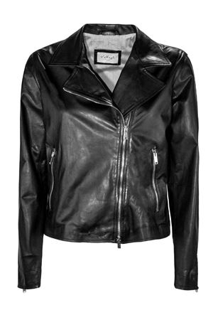 Black leather Regina jacket VOLFAGLI | REGINANERO