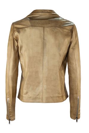 Beige leather Regina jacket VOLFAGLI | REGINASPAGO