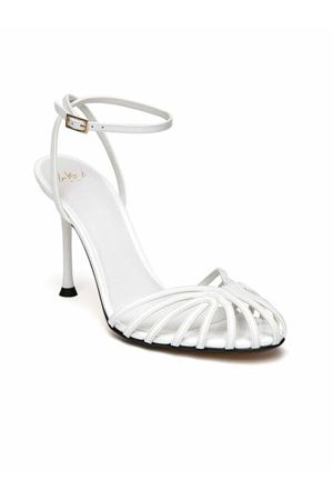 White patent leather cage sandals ALEVI | L25SC002R0004106WHITE