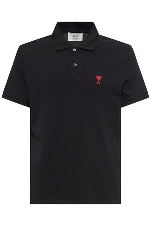 Polo in cotone biologico nero AMI | BFUPL001.760001