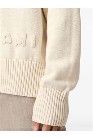 Cream white cotton wool cardigan AMI | HKC163.KN0063136