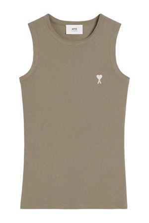 Olive green cotton blend tank top AMI | HTK060.JE0117375