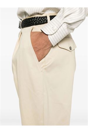 Light beige tapered crop pants AMI | HTR121.CO0103725