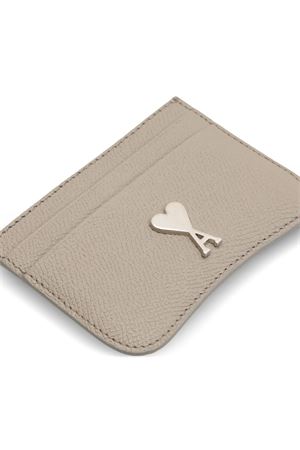 Beige leather cardholder AMI | USL104.AL00360963