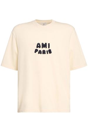 Light beige cotton T-shirt AMI | UTS075.726136