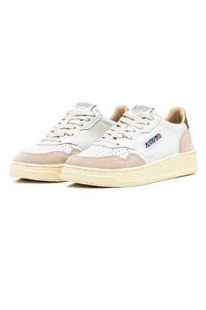 Sneakers Medalist Low In Pelle Bianca E Verde AUTRY | AULMLS77WHTCVRTGR