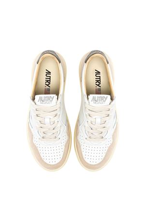 Sneakers Medalist Low In Pelle Bianca E Verde AUTRY | AULMLS77WHTCVRTGR