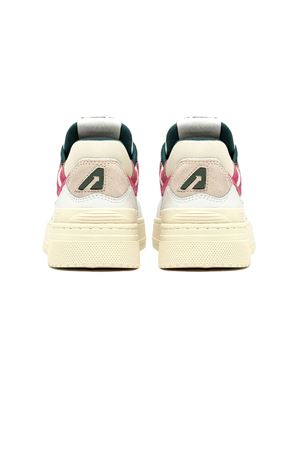 Sneakers Clc Low In Pelle Bianca, Avorio, Carminio AUTRY | ROLWMY02WHTCARMINE