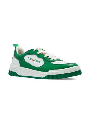 White and green leather sneakers CASABLANCA | APS25SNK01703M.