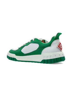 White and green leather sneakers CASABLANCA | APS25SNK01703M.