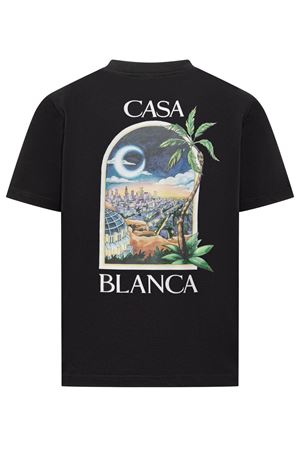 Black cotton T-shirt CASABLANCA | MS25JTS00111.