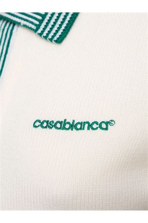 Polo tennis in merino bianco CASABLANCA | WPS25KW85601.