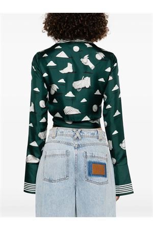 Dark Green graphic-print blouse CASABLANCA | WPS25SH12401.