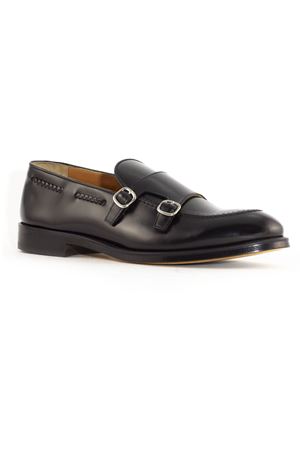 Black calfskin leather double-buckle loafers DOUCAL'S | DU2617ORVNUY007NN00.