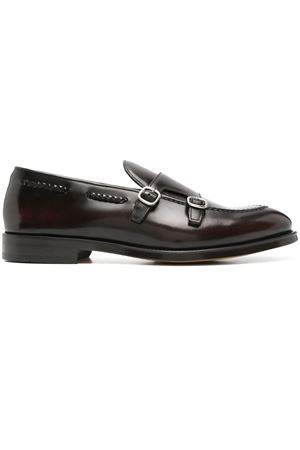 Brown calfskin leather double-buckle loafers DOUCAL'S | DU2617ORVNUY007TM04.