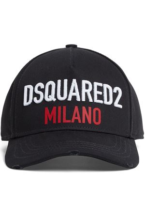 Cappello da baseball in cotone nero DSQUARED | BCM091705C000012124