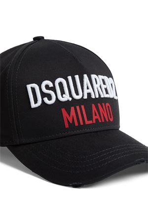 Cappello da baseball in cotone nero DSQUARED | BCM091705C000012124