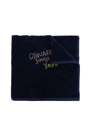 Dark blue cotton beach towel DSQUARED | D7P076350405