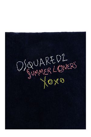 Dark blue cotton beach towel DSQUARED | D7P076350405