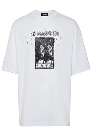 T-shirt in cotone bianco DSQUARED | S71GD1538D20020100