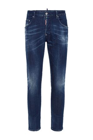 Navy blue stretch-cotton slim jeans DSQUARED | S71LB1592S30342470