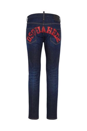 Dark Blue Washed Cotton Denim Jeans DSQUARED | S71LB1595S30664470