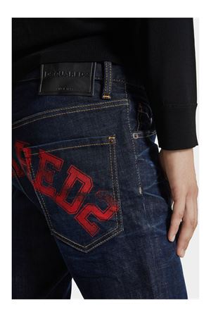 Dark Blue Washed Cotton Denim Jeans DSQUARED | S71LB1595S30664470