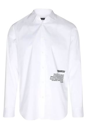 Camicia in cotone bianco DSQUARED | S74DM0914S44131100