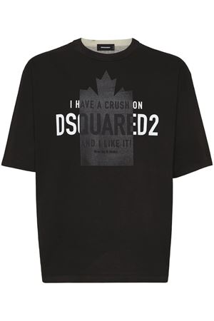 Black cotton T-shirt DSQUARED | S74GD1405S24583900