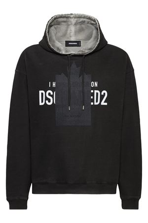 Black cotton hoodie DSQUARED | S74GU0860S25599900