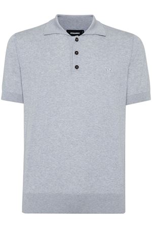 Light grey cotton polo shirt DSQUARED | S74HA1452D13018856