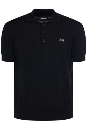 Black cotton polo shirt DSQUARED | S74HA1452D13018900