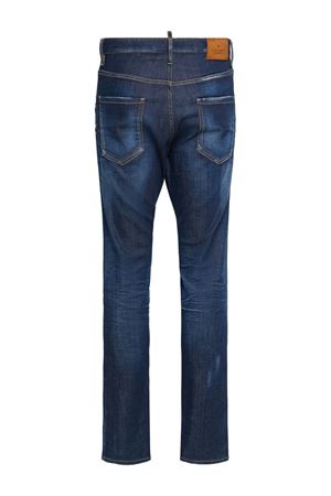 Jeans slim in denim di cotone blu navy DSQUARED | S74LB1315S30342470