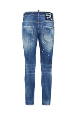 Pantaloni in misto cotone blu DSQUARED | S74LB1675S30872470