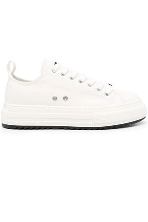 Ivory white Berlin canvas sneakers DSQUARED | SNM0346003000011062