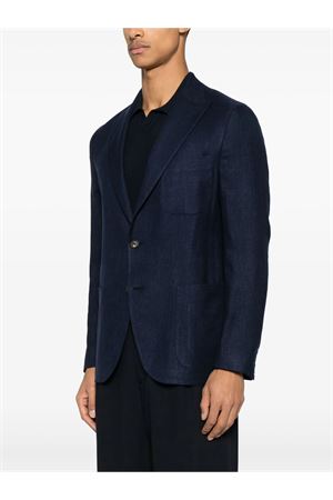 Blue linen, wool and silk blazer ELEVENTY | K75GIAK03TES0K02411