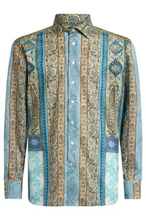 Aqua blue cotton shirt ETRO | MRIB000199SP5A6X0880