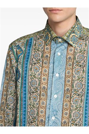 Aqua blue cotton shirt ETRO | MRIB000199SP5A6X0880